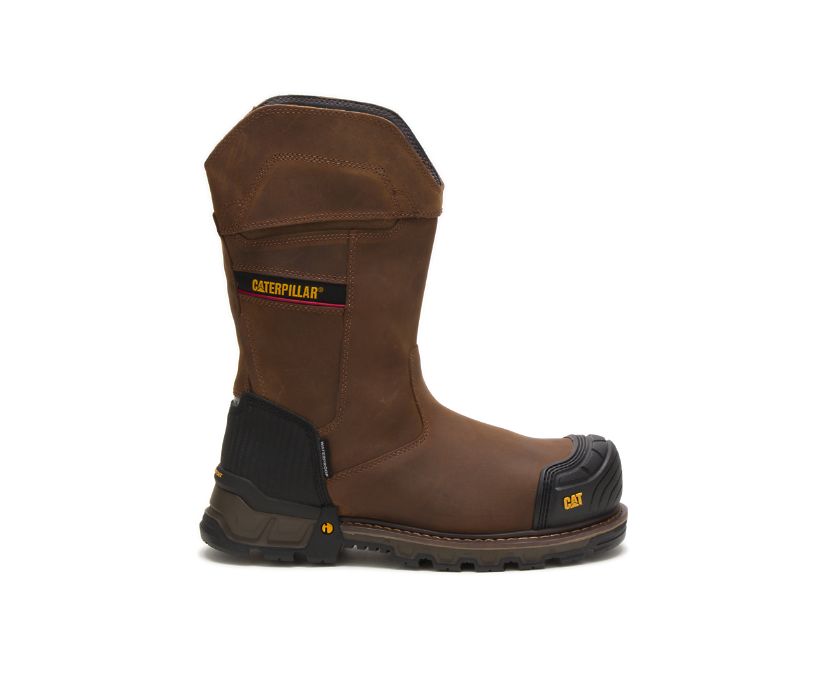 Caterpillar Excavator XL Pull On Waterproof Composite Toe - Sicherheitsstiefel Herren DunkelBraun -